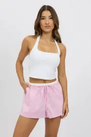 Pink Stripe Shorts Dual Waist - Size 16XL, Women's Shorts