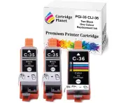 3 Pack (2BK,1C) Compatible Ink for Canon PGI-35BK CLI-36C PGI35BK CLI36C for Canon IP100 IP110 TR150