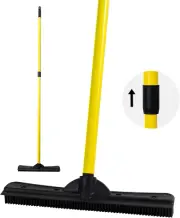 Furemover Original Pet Hair Rubber Broom with Squeegee, with 58" Telescopic Hand