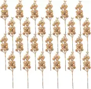 24 Pack Christmas Glitter Berries Stems Artificial Christmas Picks for Christmas