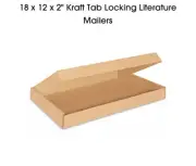 18 x 12 x 2" Kraft Tab Locking Literature Mailers 25/bundle