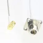 N jack 1" Flange to RP-SMA male RA RG405 .086" Flexible Semi-Rigid Jumper 4~40"