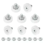 Pack of 8 Drawer Rollers Nylon Cabinet 19mm Pulley Replacement Wheels with Nuts