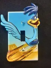 Road Runner !!! Light Switch Plate Cover, resin- hand painted acrylic