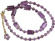 [QSAENHA] Amethyst Bracelet 7A Crystal Feng Shui Wealth Bracelet Academic Progress Chakra Gemstones Double Layer Quartz Bracelet Purple Silicon Buckle Easy-to-Adjust Bangle Prosperity Luck Meditation/2065