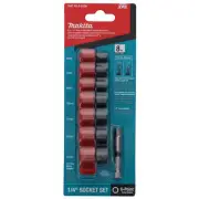 Makita E-01694 1/4in Drive Metric Impact Socket Set with Socket Adapter
