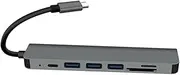 LIFKICH 7 Ports Type USB Hub Multifunctional Data Splitter with Fast Charging Expansion Adapter for Laptop and Desktop Supports Transmission Speed