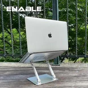 【ENABLE】升降式 鋁合金雙臂筆電支架/散熱座/增高座(筆電架/筆電座/散熱座/散熱架)