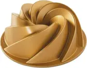 Nordic Ware Heritage Bundt Cake Pan, Kitchen Bakeware, Gold, 90077