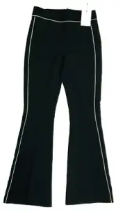 ASOS Women's Flared Leg Suit Pants w/ White Piping, Black, US Size 2