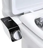 Bidet Attachment, Non-Electric Cold Water Bidet Toilet Seat Attachment with Pressure Controls, Retractable Self-Cleaning Dual Nozzles