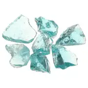 Fire Glass for Fire Pit, 3-5cm(1-1/5" to 2") Luster Glass Rocks, Blue