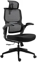Ergonomic Desk Office Chair Height Adjustable Computer Executive Chair with Back and Armrest, Comfortable Breathable (Color : Black)