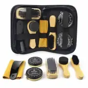 Shine Polish Brushes Cylinder Box Brush Professional Wooden Set Shoe Care Tool