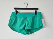 NWT LULULEMON KLLG Green Speed Up Low Rise 2.5" Lined Shorts 10