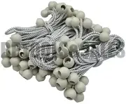 100pcs 6" White Ball Bungee Bungie Cord Super Duty Canopy Tarp Tie Downs Straps
