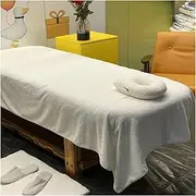 [BoNene] Queen Sheets Beauty Bedsheet Salon Sheet Massage Soft Sheet Spa Bed Table Cover Sheets with Hole and Lying Pillow 120 * 220cm(47×86.6in) Queen Sheet Set (Color : White, Size : China)