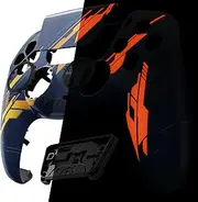 eXtremeRate Luna Redesigned Front Shell Touchpad Compatible with ps5 Controller BDM-010 020 030 040 050, Glow in Dark Mecha - Orange Replacement Touch Pad Cover Compatible with ps5 Controller