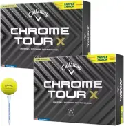 Callaway Golf Balls CHROME TOUR X 24 TRIPLE TRACK 2024 Yellow 2 dozen 24 balls