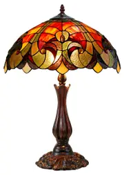 16" Large Amor Red Victorian Style Tiffany Table Lamp