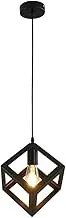 Mengjay Vintage Industrial Ceiling Light, Metal Pendant Light, Nordic E27 Pendant Lights, Triangle Design Hanging Light (Bulb not Included) (Square)