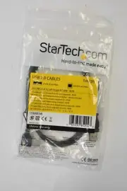 Startech USB 2.0 Cable to Left Angle B 3' Black 4 Pin Male For Printer