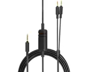 Gaming Headsets Cable for Beyerdynamic MMX300 Headphone Cable Stereo Headphone Jack Cable Accessories - Black