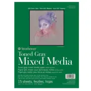 Strathmore 400 Series Toned Gray Mixed Media Pad 9x12 15 Sheets Heavyweight