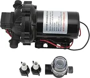 Self Priming DC Diaphragm Pump 12V High Flow Water Pressure Pump with Auto Cut Off for RV Boat Marine Plumbing Heavy Duty Engineering Plastic Construction 5.0GPM 18.9LPM Flow Rate