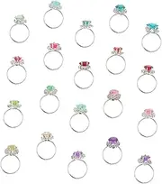 JUMPLAWN Unique Diamond Ring Toys for Girls 20pcs Set Teen Girl Boys and Girls Jewellery Random Style