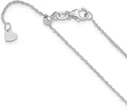 [JewelryWeb] 14k White Gold Adjustable .95mm Sparkle Singapore Chain Necklace 56 Centimeters Chain-Necklace for Women and Men