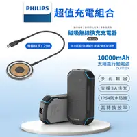 在飛比找Yahoo奇摩購物中心優惠-PHILIPS超值充電組合 磁吸無線快充充電器 1.25M 