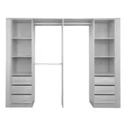 Lugna 2100 - 2400mm Mist Pack 6 Opening Built in Wardrobe Package
