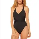 NWT Bleu Rod Beattie Urban Goddess Plunge Halter One-Piece Size 14