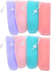 OSOLADY Exfoliating Soap Bag Set Soap Foaming Net Pouch Portable Shampoo Bar Bag for Travel