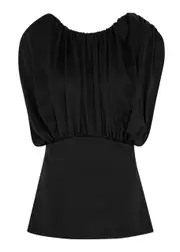 Jil Sander Draped Satin top - Black - 40 (UK12 / M) 40 (UK12 / M)