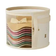 Round Hat Storage Box Large Hat Box Organizer Foldable Hat Travel Case With Lid