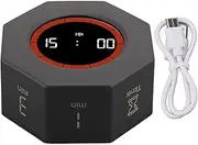 Octagon Pomodoro Timer, Desk Productivity Timer with G Sensor, Kitchen Timer Desk Timer, 1 3 5 15 30 60 90min Custom Countdown Flip Timer, Time Management (Black)