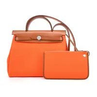 在飛比找PChome24h購物優惠-Hermes 愛馬仕 Herbag 31cm 帆布兩用包(A