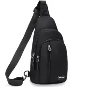 Small Sling Bag Crossbody for Men Women One Strap Shoulder Cross Body 01-black