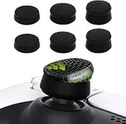 PlayVital 3 Height Armor Thumbs Cushion Caps Thumb Grips for ps5, for ps4, Thumbstick Grip for Xbox Core Wireless Controller, Thumb Grips for Xbox One, Elite Series 2, for Switch Pro - Black