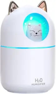 Small Humidifier Cute Portable Cool Mist Humidifier 300ML 7 Color Night Light US