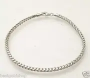 9" Mens Solid Italian Franco Chain Bracelet Anti-Tarnish 925 Sterling Silver