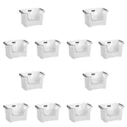12x Boxsweden Woven Stackable Basket Storage Rect w/ Wheels 33x21.5cm Assorted