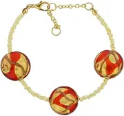 GlassOfVenice Murano Glass Royal Bracelet - Gold and Red