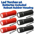 Camelion LED Rubber Torch PACK OF 6 Including Batteries 3W COB 100 Lumens