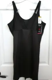 NWT Miraclesuit Black 4X Shapewear Flexible Fit Slip Flex Fit 2932