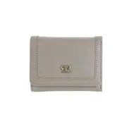 Pierre Cardin Ladies Leather Snap Button Tri-Fold Wallet - Taupe