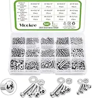 Vlookee 540PCS Machine Screws Assortment Kit #2-56#4-40#6-32 Phillips Pan Head Assorted Nuts Bolts and Flat Washers Kit,Stainless Steel Bolts and Nuts Kit,with Storage Box,for Home Projects