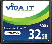 Vida IT 32 GB Compact Flash CF Memory Card 600x 90MB/s for Canon EOS 10D 20D 20Da EOS 300D EOS 30D 350D EOS 400D 40D EOS 50D 5D Mark II EOS 7D EOS D30 SLR Camera Digital Camera